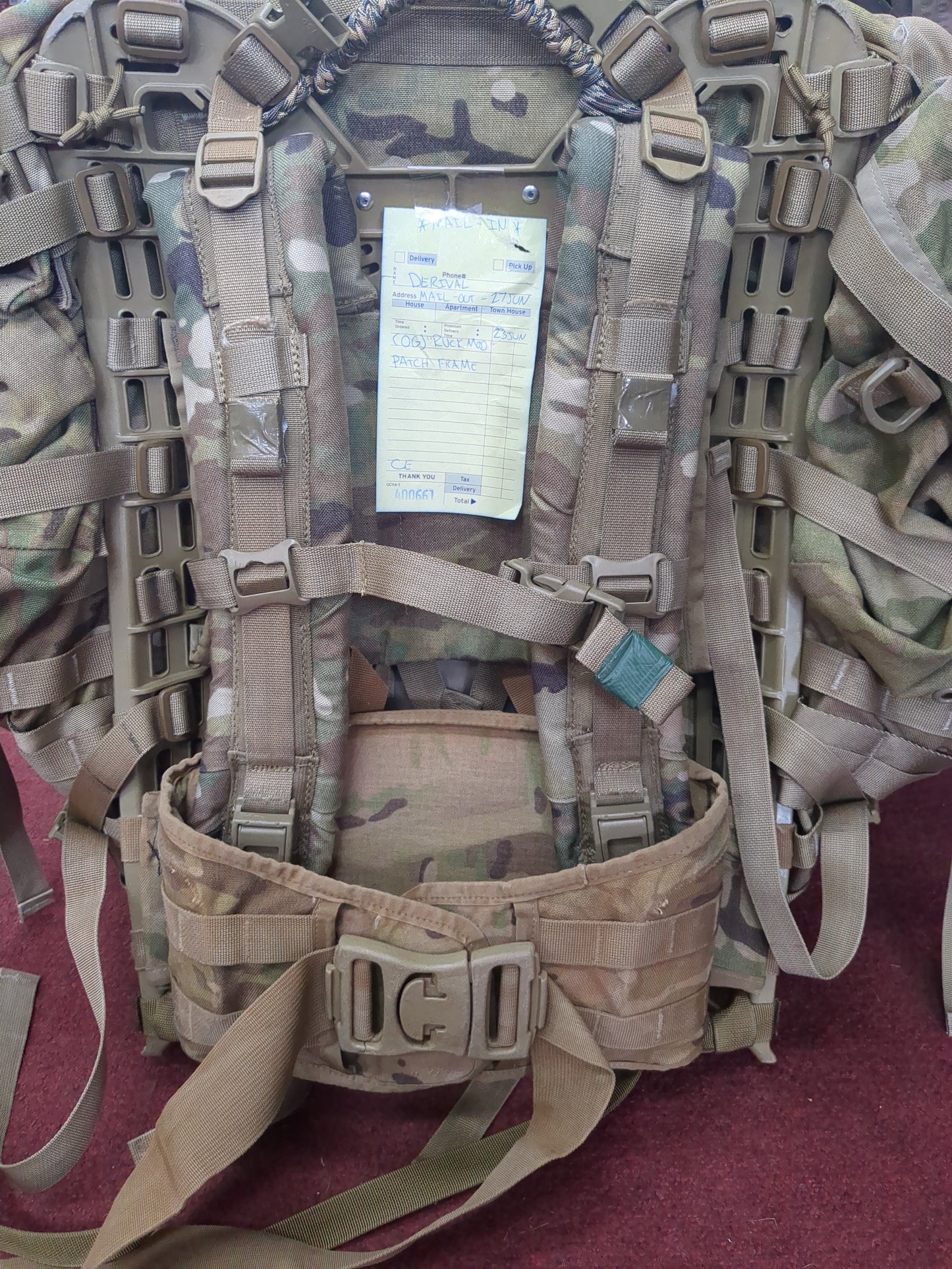 *Delatorre / Derival* MAIL-IN -  Post "Ranger Ready" OCP Large Molle II Ruck w/ The Gibson Configuration w/ Name Tape & Cat Eyes