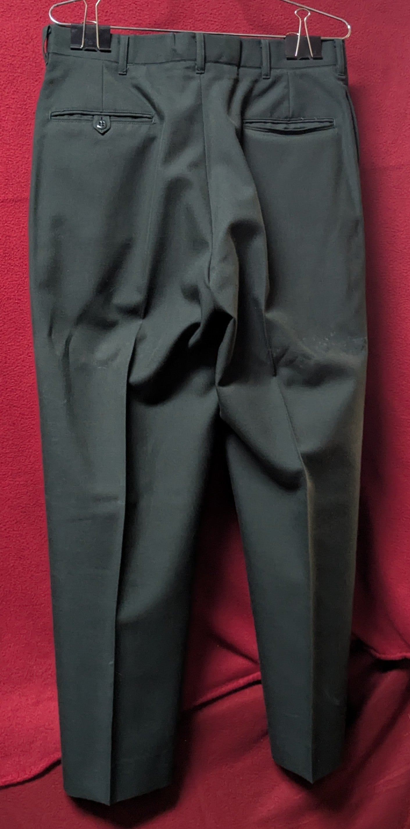 US Army Men's Poly/Wool Serge Army Green Trousers 33S (FB1-26Feb57)