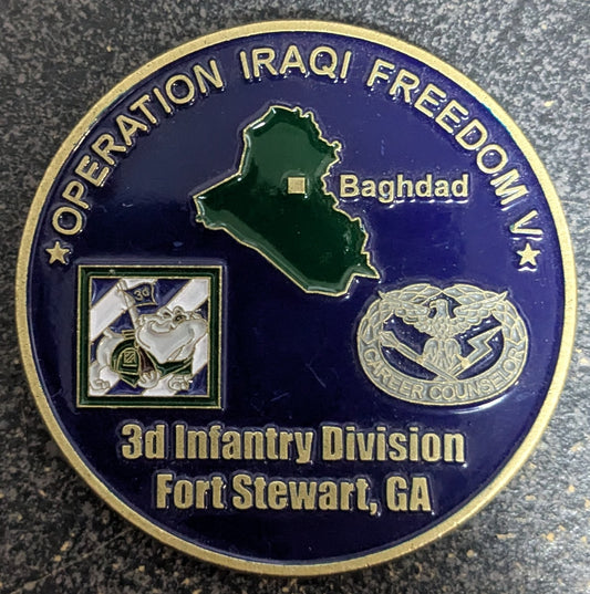 Challenge Coin 3d Infantry Division Fort Stewart GA, Reenlistment (CHCC-25Jul14)