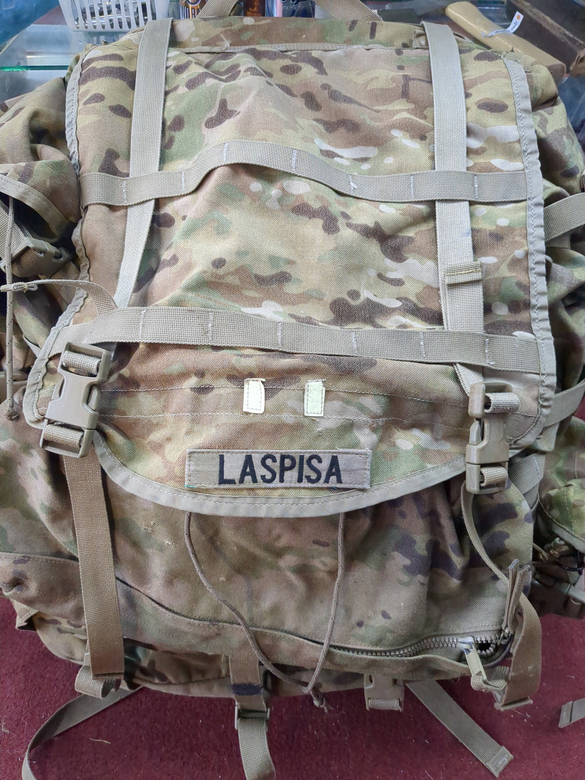 Laspira MAIL-IN - v.12 "Ranger Ready" OCP Large Molle II Ruck w/ The Gibson Configuration w/ Name Tape & Cat Eyes (V12 2026-03)