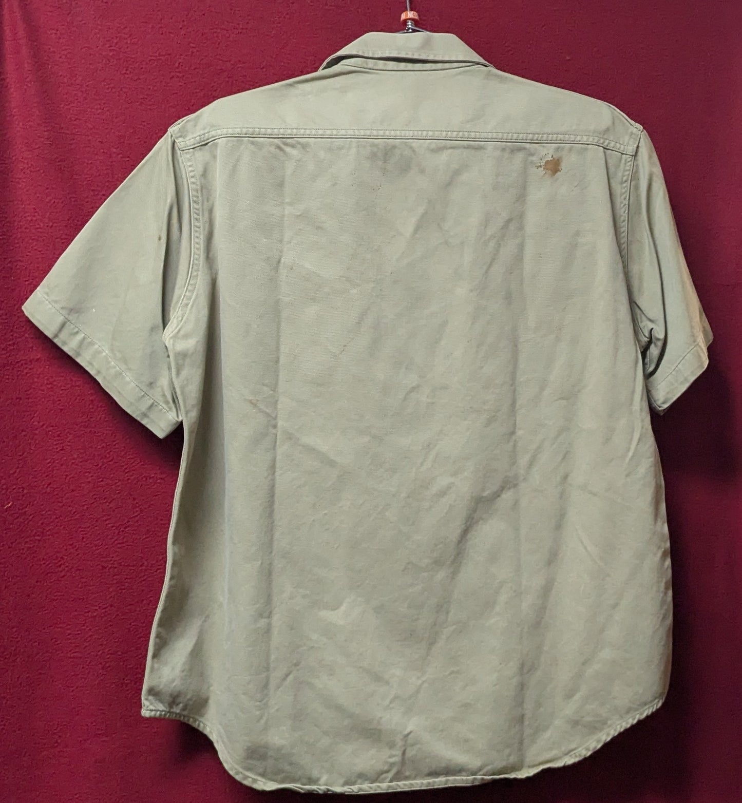 Vintage US Military Short Sleeve Khaki Button Down Med (FB15-26Feb69)