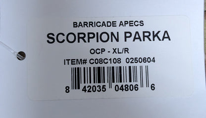 NWT Barricade APECS Scorpion Parka OCP/Multicam XL/R (DB2-25Sep82)