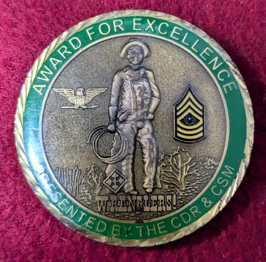 Challenge Coin 4th Sustainment Brigade Wranglers CDR CSM (25May56)