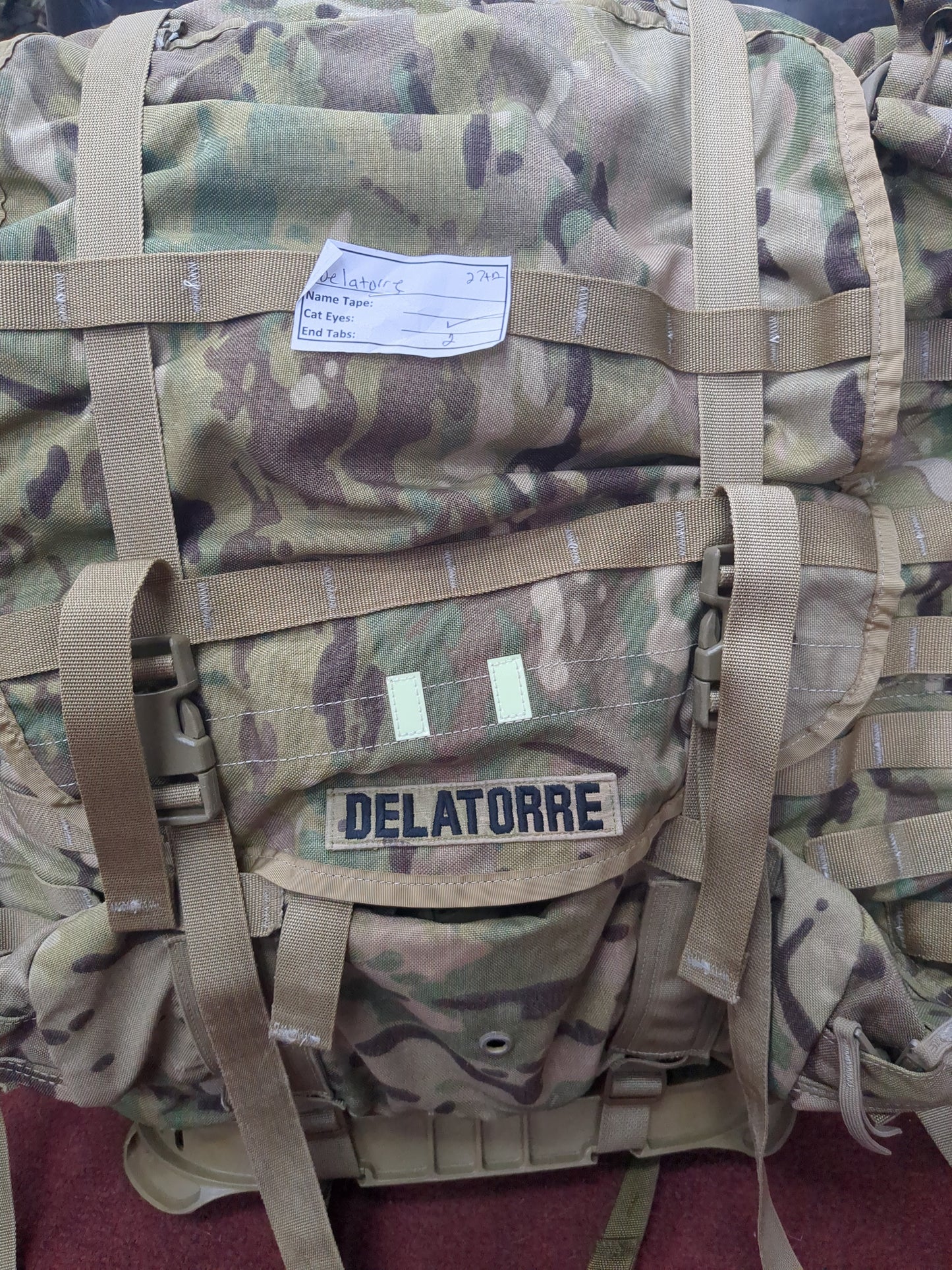 *Delatorre / Derival* MAIL-IN -  Post "Ranger Ready" OCP Large Molle II Ruck w/ The Gibson Configuration w/ Name Tape & Cat Eyes