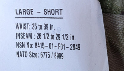 NOS Army Combat Pant Multicam Large Short (26Jan04)