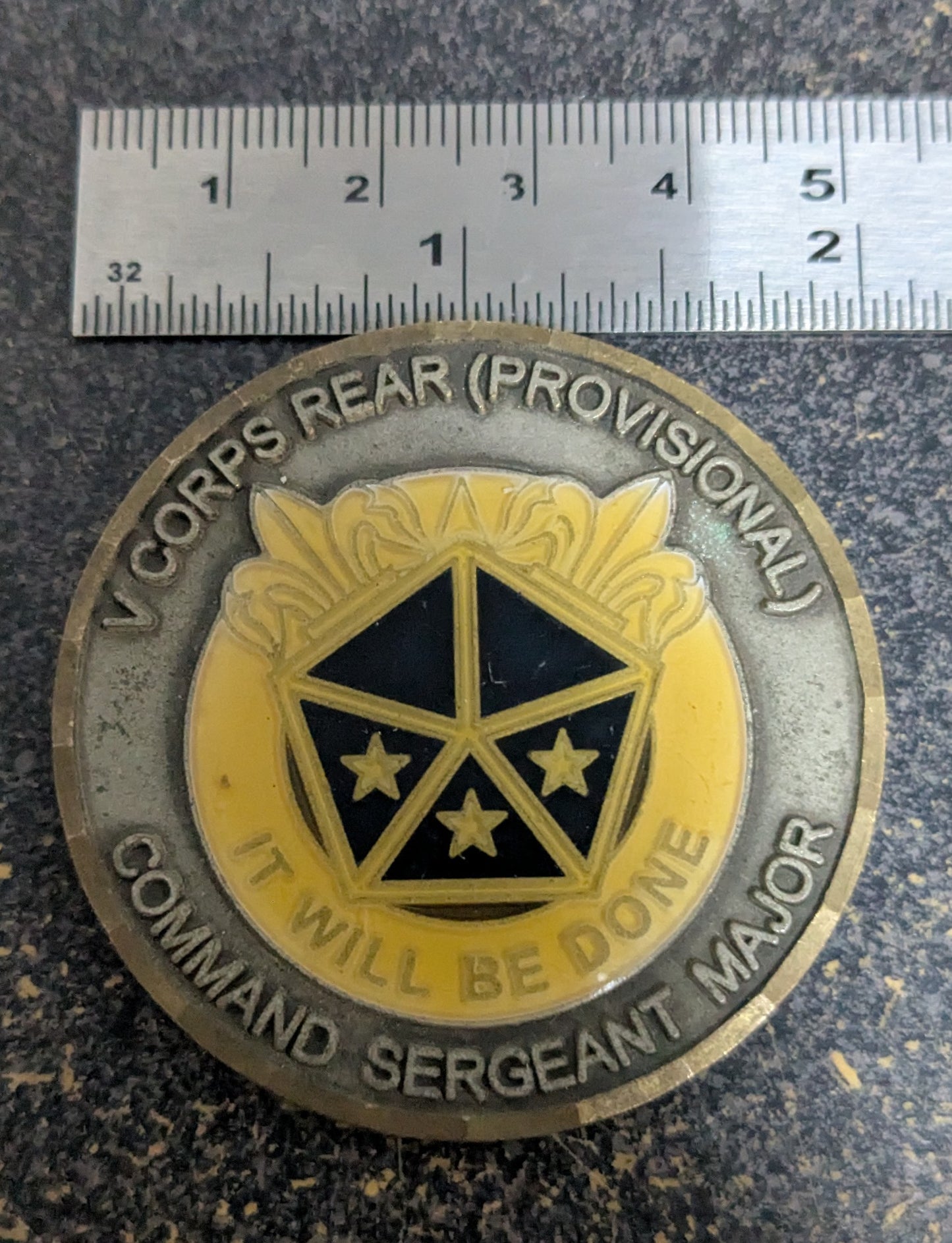 Challenge Coin V Corps (Provisional) Command Sergeant Major "Victory" (26Jul02)