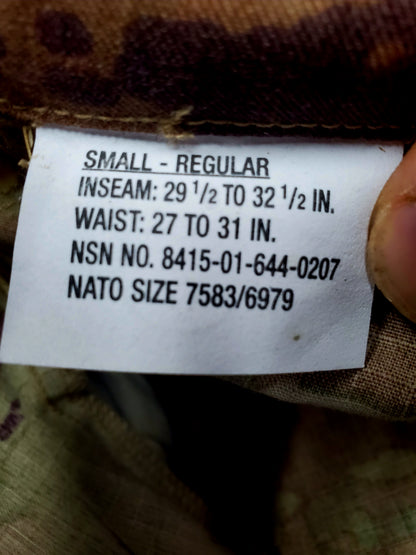 NWT US Army Deployment Small Regular FRAC Combat Pants w/ knee pad pockets