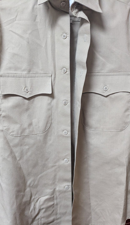 US Army Heritage Tan Men's Dress Shirt 15-32/33 R-C Long Sleeved (CA10-25Aug51)