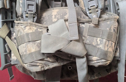 "Ranger Ready" ACU Large Molle II Ruck w/ The Gibson Mod w/ Name Tape & Cat Eyes