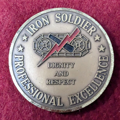 Challenge Coin 1st Armored Division Old Ironsides, Iron Soldier Professional Excellence (chcc-25May32)