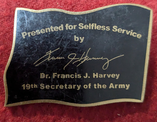 Challenge Coin Selfless Service Dr. Francis Jr. Harvey 19th Secretary of the Army (chcc-25May20)