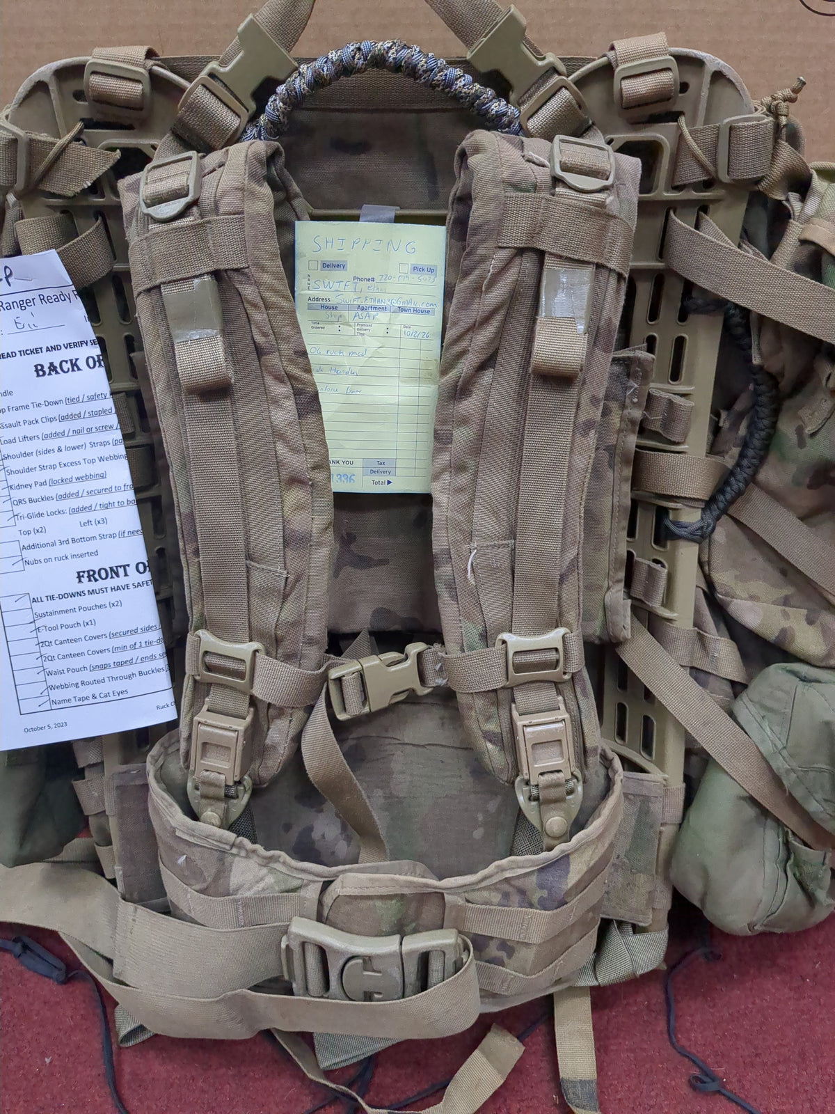 Swift MAIL-IN - v.12 "Ranger Ready" OCP Large Molle II Ruck w/ The Gibson Configuration w/ Name Tape & Cat Eyes (V12 2026-03)