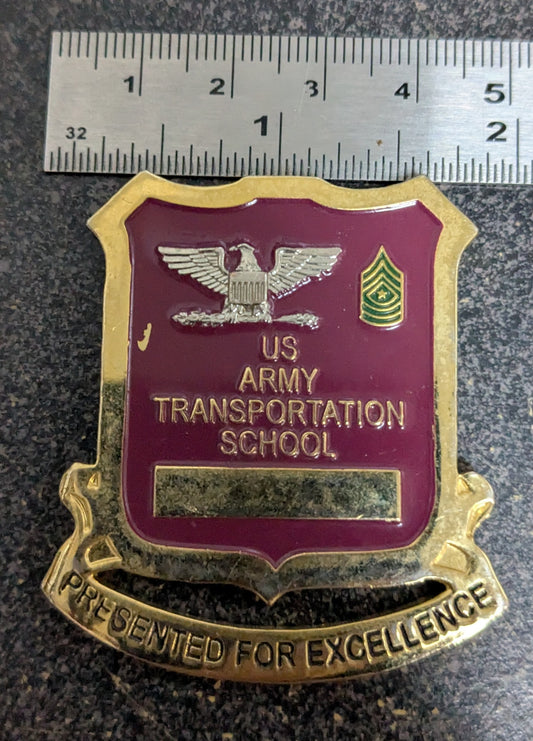Challenge Coin U.S. Army Trasportation School Presented for Excellence (CHCC-26Jun35)