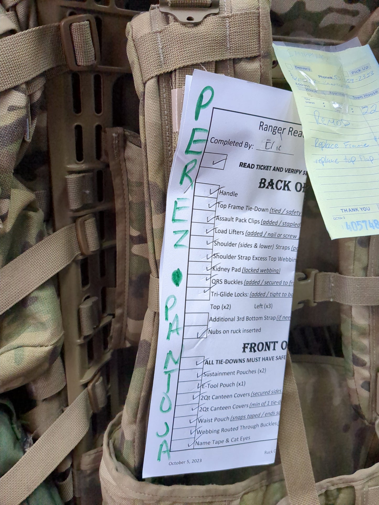 Perez Pantoja - Customer Mail-In 'Ranger Ready' OCP Molle II Ruck