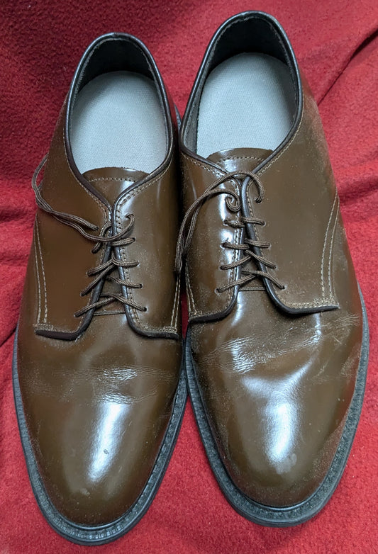 NOS Capps Military Dress Shoe Brown 13 D (fa01-25APR104)