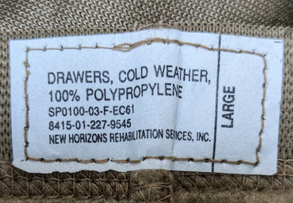 NOS Set of Large '90s Brown Cold Weather Poly-Pro (CA13-25APR04)