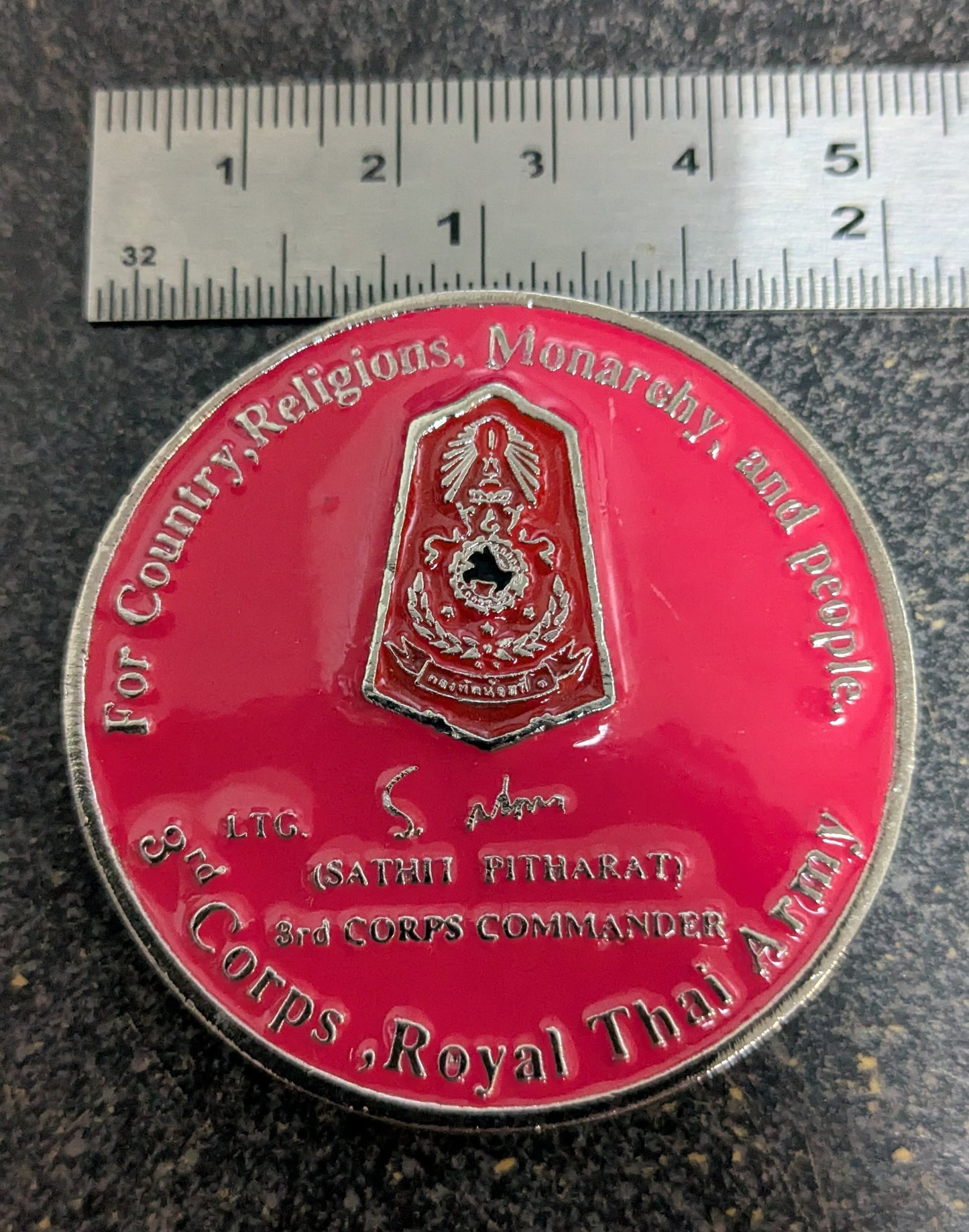 Challenge Coin Royal Thai Army & U.S. Army 3rd Corps Commander Commemorative Coin (26Jun38)