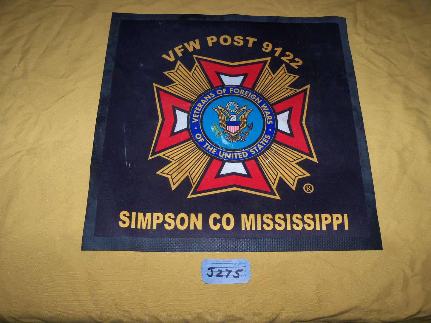 VFW Post 9122 Rubber Mat 13" x 13" (06cc ca9-j275)
