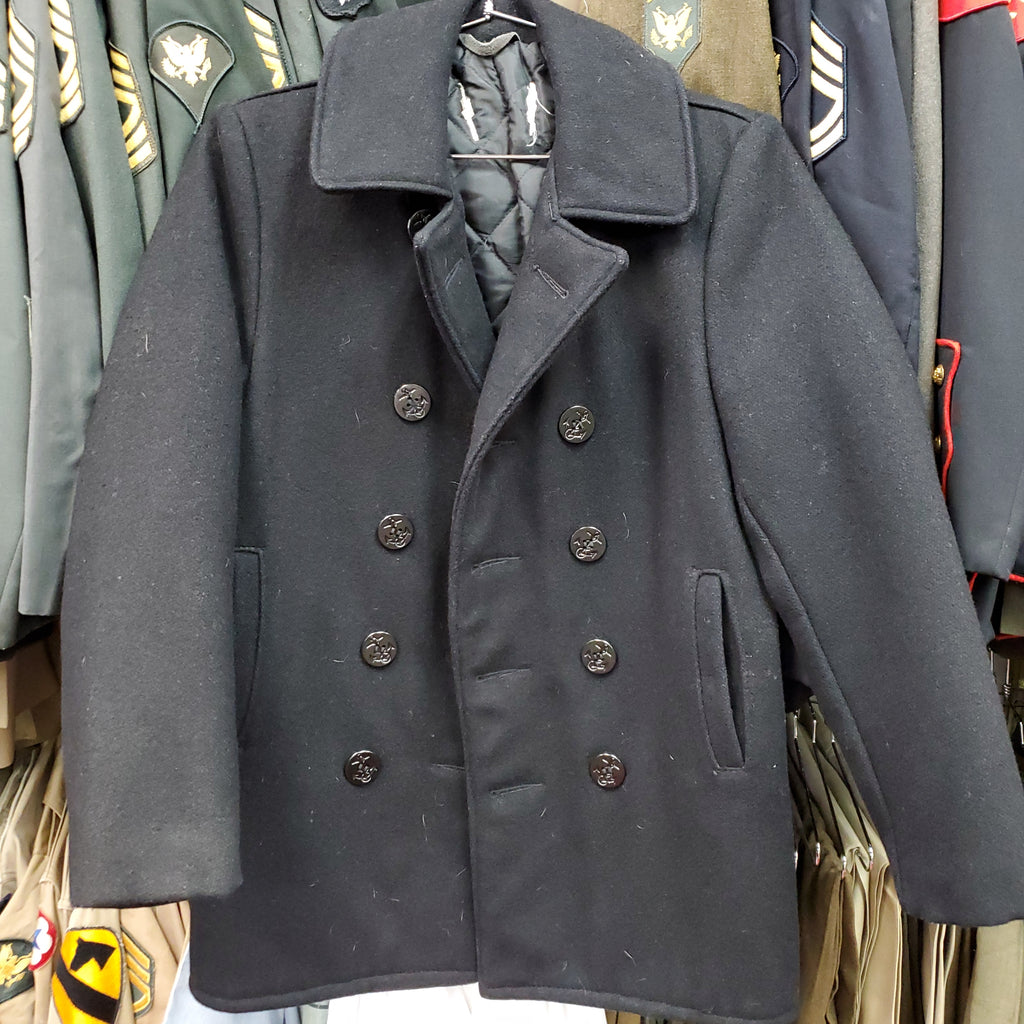 36 Black Navy Peacoat j08p Gibsons Tactical Tavern