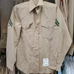 1996 15 1/2 x 34 Khaki Man's Long Sleeve Shirt Vintage (j11e)