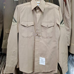 2005 14 1/2 34 Khaki Man's Long Sleeve Shirt Vintage (j11k)