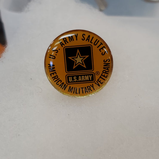 US Army Salutes American Military Veterans Hat Pin (jw14)