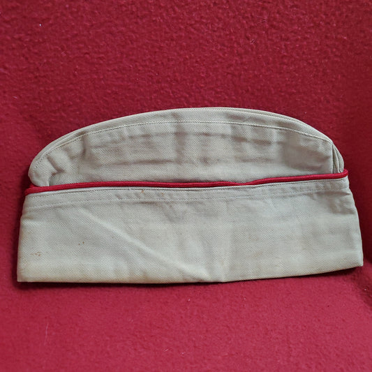 Vintage Men's Army Khaki Red Military Garrison Cap (BB04-18a-34)