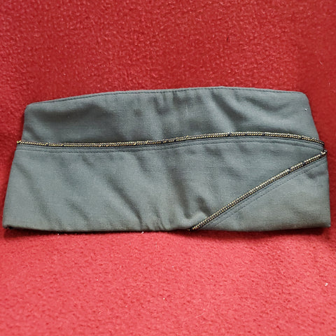 Vintage 7 1/4 Men's Army Wool Green 44 Military Gold Garrison Cap (18a39)