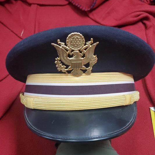 Vintage 7 1/4 (?) Flight Ace Blue Gold Brown Dress Formal Uniform Cap (aa12-28)