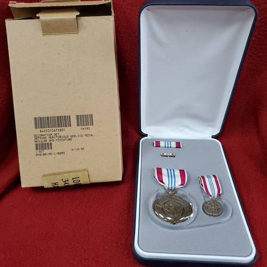 US Military Defense Meritorious Service Medal Mini Lapel Pin Ribbon Box Set Army (dc015)