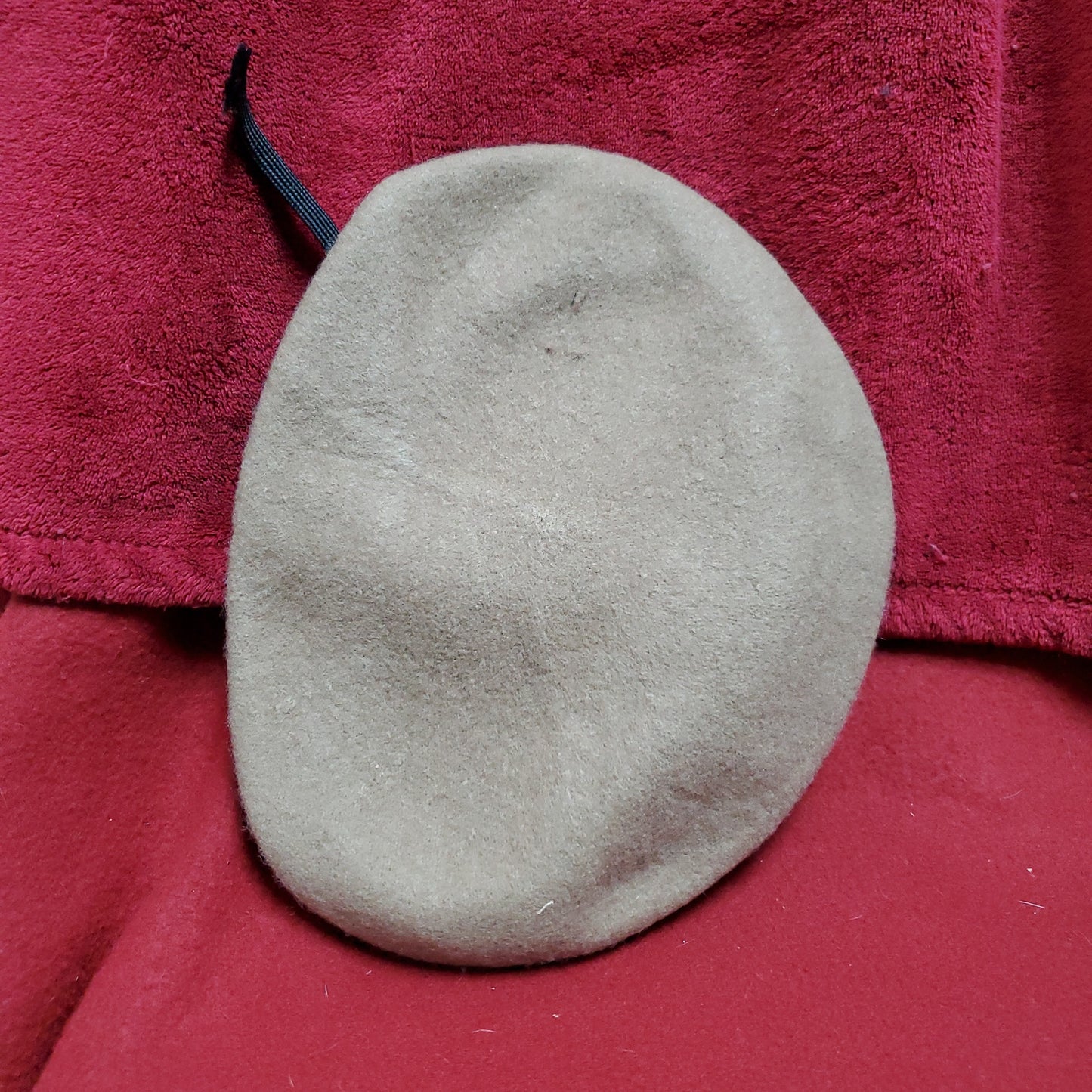 VINTAGE Bancroft Military 6 5/8 Tan Wool Beret Uniform Army (fb03-16)