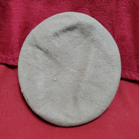 VINTAGE Bancroft Military 6 5/8 Tan Wool Beret Uniform Army (fb03-29)