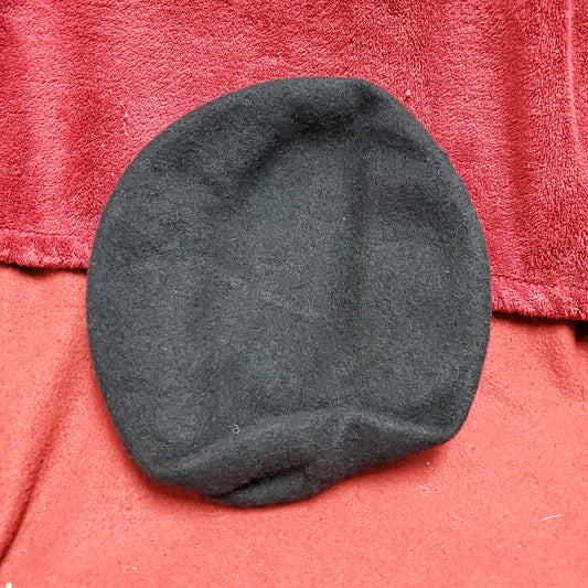 VINTAGE US Army Military 6 5/8 Black Wool Beret Uniform Army (fb03-8)