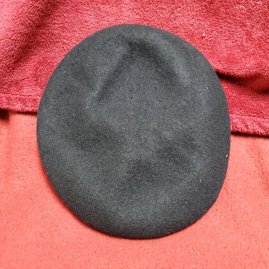 VINTAGE US Army Bancroft Military 6 5/8 Black Wool Beret Uniform Army (fb03-42)