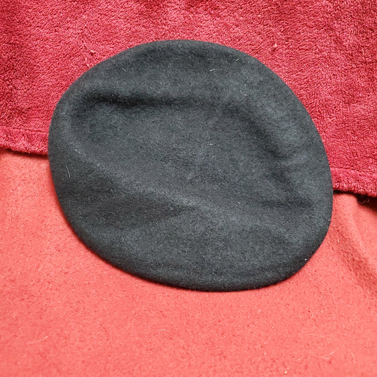 VINTAGE US Army Bancroft Military 6 5/8 Black Wool Beret Uniform Army (fb03-56)