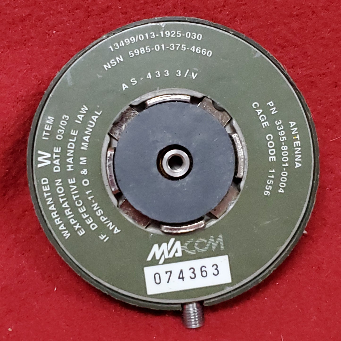 Vintage US Army GPS Puck Magnetic CIV Style AS-4333/V (14s (ab05-6)