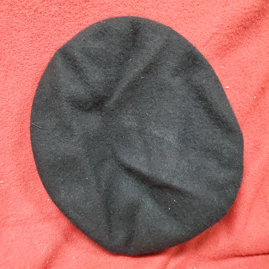 VINTAGE US Army Bancroft Military 6 7/8 Black Wool Beret Uniform Army (ab05-7)