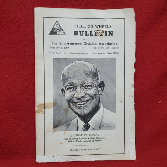 Vintage "Hell on Wheels 2nd Armored Division" Bulletin - 1969 No. 2 (14s- (ab05-MAY151)