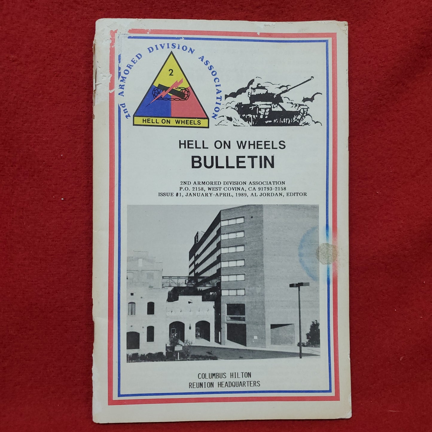 Vintage "Hell on Wheels 2nd Armored Division" Bulletin - 1989 No. 1 ( (ab05-14s)