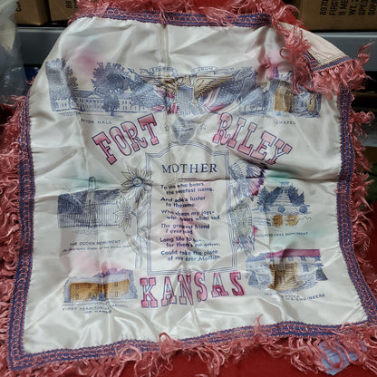 Vintage Fort Riley Kansas Throw Pillow Cover (aa11-16)