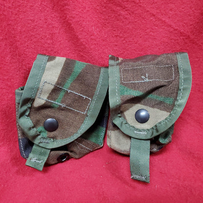 2 x US Army BDU Woodland Handgrenade Pocket Molle Pouch (20s ac15-15)
