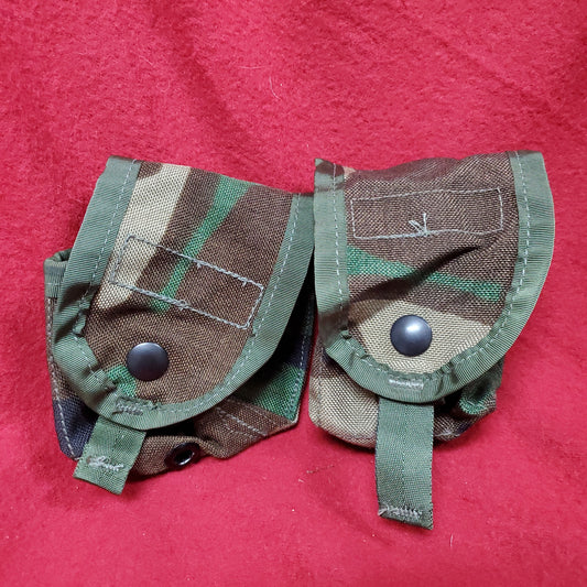 2 x US Army BDU Woodland Handgrenade Pocket Molle Pouch (20s ac15-15)
