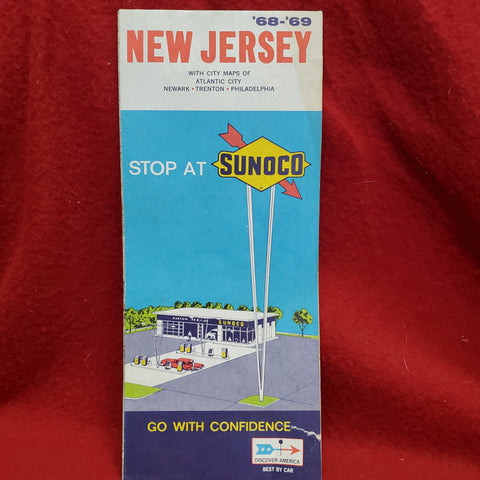 Vintage 1968 "MAP New Jersey" by The H.M. Gousha Co. (24s)