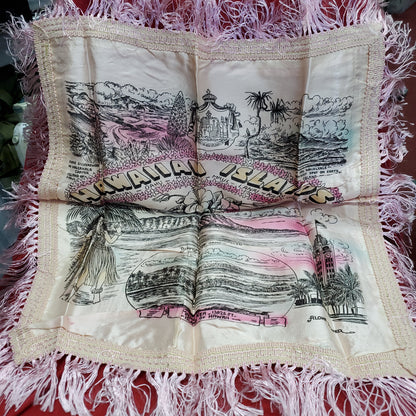 Vintage "HAWAIIAN ISLANDS" 15"x15" Throw Pillow Cover (26s ac09-19)