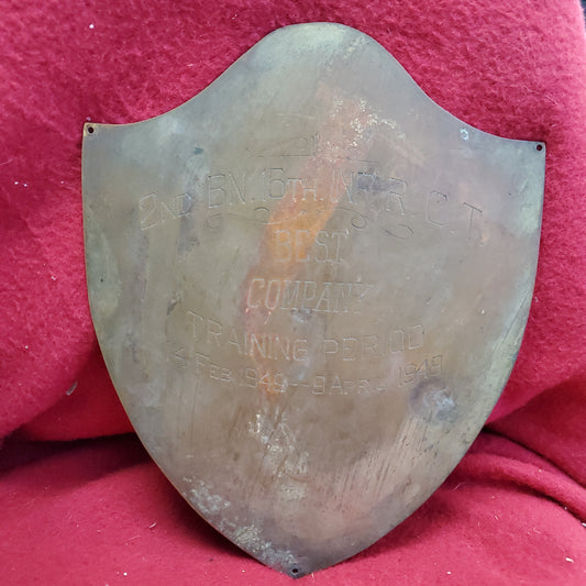 Vintage 1949 "BEST COMPANY" Plaque 2nd Bn. 15th Inf Rgt  (27s)