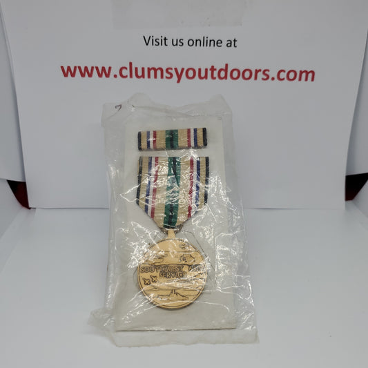 VINTAGE US Military Southwest Asia Service Lapel Pin Ribbon Box Set Army (1mrp2)