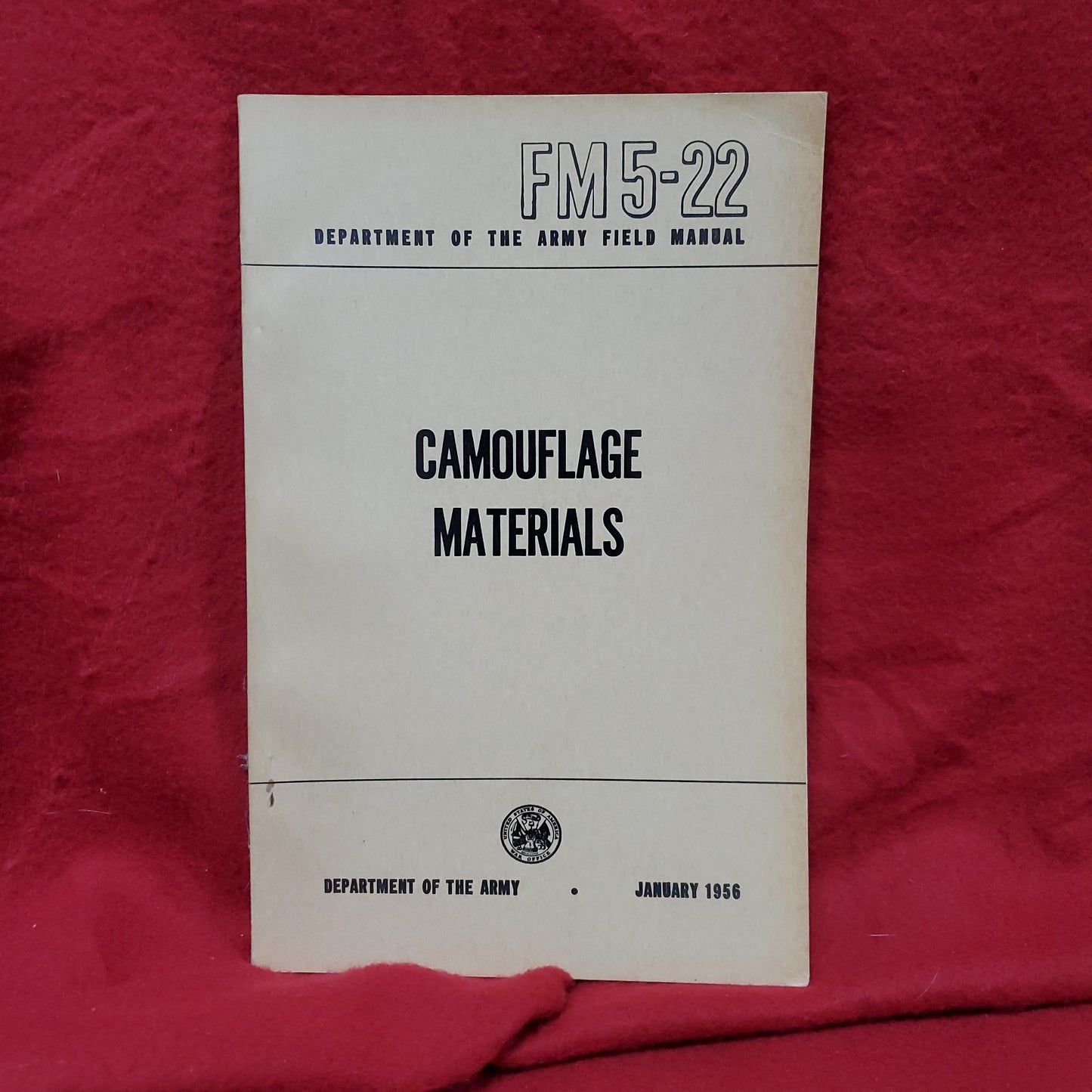 VINTAGE 1956 Jan "CAMOUFLAGE MATERIALS" FM 5-22 (wkrp)