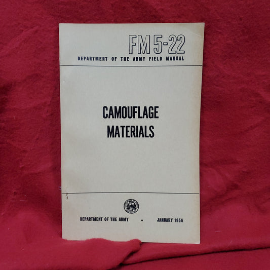 VINTAGE 1956 Jan "CAMOUFLAGE MATERIALS" FM 5-22 (wkrp)