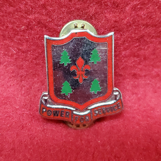 VINTAGE US 43rd Engineer Battalion "POWER FOR SERVICE" Pin Crest DUI Unit (01o44)
