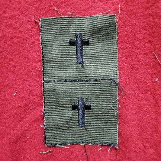 VINTAGE US Army CHAPLAIN Sew On Vietnam OD Olive Drab Era BDU Woodland (03o18)